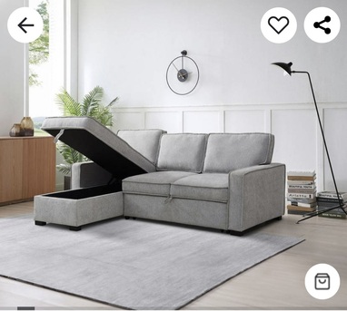 Jubail, Furniture, SAR 1600,  Venice 3 Seater Reversible Easy Clean Fabric Corner Sofa Bed With Storage
