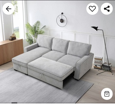 Jubail, Furniture, SAR 1600,  Venice 3 Seater Reversible Easy Clean Fabric Corner Sofa Bed With Storage