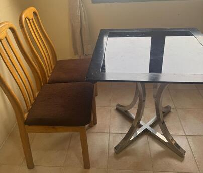 Manama, Furniture, BHD 20,  Dinning Table With 2 Wooden Chairs