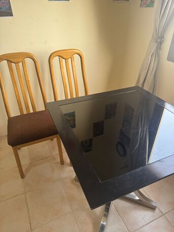 Manama, Furniture, BHD 20,  Dinning Table With 2 Wooden Chairs