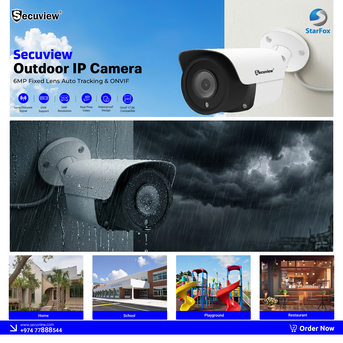 Doha, Electronics, QAR 234,  Secuview 6MP Outdoor IP Camera | Auto Tracking