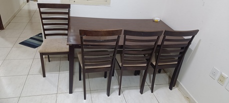 Akrabia, Furniture, SAR 250,  Wooden Dining Table With Four Chairs For Sale.