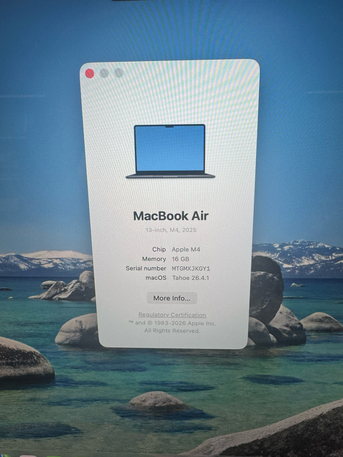 Riyadh, Computers, SAR 3600,  MacBook Air M4 13" Brand New Condition