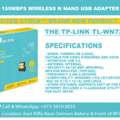 BHD 5,  Brand New TP-Link TL-WN725N150Mbps Nano USB WiFi Adapter Sealed Pack