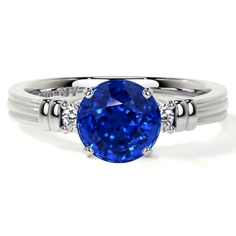 New York, Jewelry, USD 2309,  Classic 0.83cttw Sapphire Vintage Engagement Ring At GemsNY