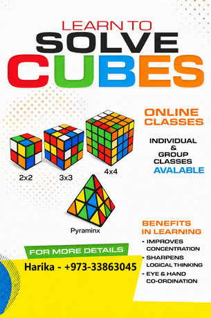 Umm Al Hassam, Lessons Offered, 2x2,3x3,4x4 Rubik