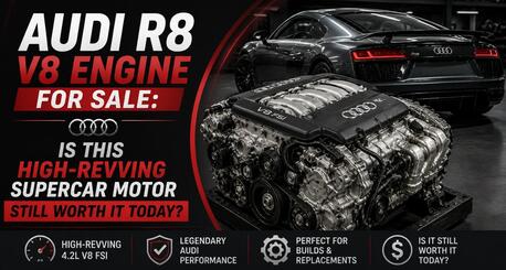 New York, Auto Parts, USD 500,  Audi R8 V8 Engine For Sale: Is This High-Revving Supercar Motor Still Worth It Today?