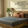 INR 1499,  Super King Size Cotton Bedsheet  108x108 Inches, Pure Cotton, Handloom Woven |  Theindiglo