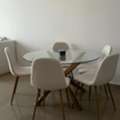 AED 1500,  Glass Dining Table With Boucl? Chairs For Sale