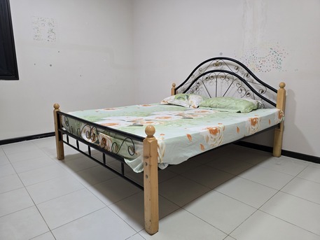 Rabigh, Furniture, SAR 130,  Bed With Mattress &ndash; Wooden & Metal Frame &ndash; Good Condition
