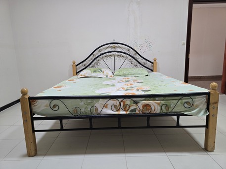 Rabigh, Furniture, SAR 130,  Bed With Mattress &ndash; Wooden & Metal Frame &ndash; Good Condition