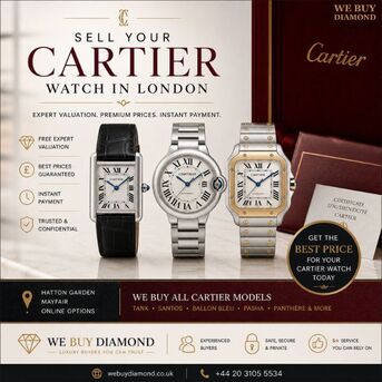London, Items Wanted, Sell Cartier Watches In London - Get The Best Price & Free Valuation