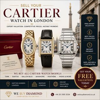 London, Items Wanted, Sell Cartier Watches In London - Get The Best Price & Free Valuation