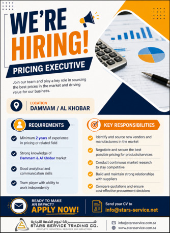 Dammam, Jobs, PRICING EXECUTIVE