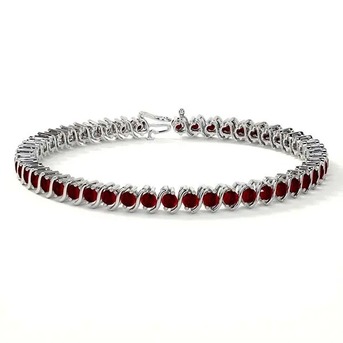 New York, Jewelry, USD 2639,  Premium Ruby Diamond Tennis Bracelet  2.45 Cttw In White Gold