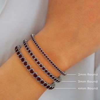 New York, Jewelry, USD 2639,  Premium Ruby Diamond Tennis Bracelet  2.45 Cttw In White Gold