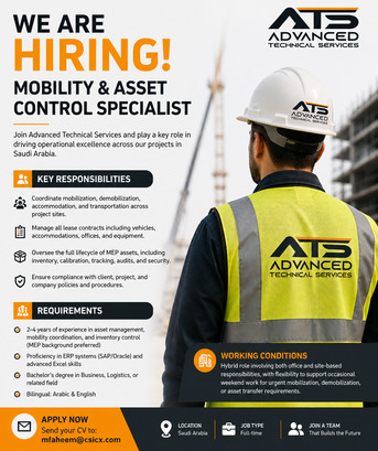Riyadh, Jobs, Mobility & Asset Control Specialist