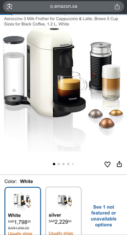 Riyadh, Appliances, SAR 700,  Nespresso Vertuo Plus With Aerrocino 3