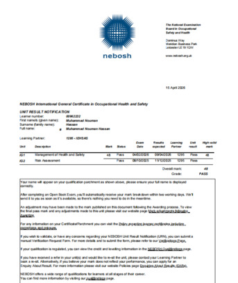 Jizan, Job Seekers, Looking For Safety Officer Job | Nebosh IGC Certified Safety Professional