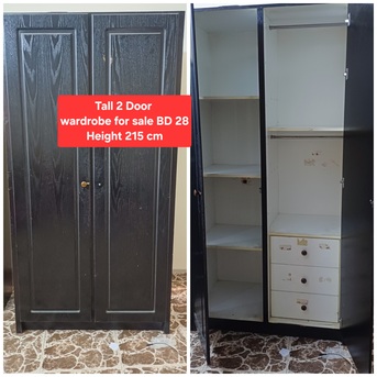 Manama, Furniture, BHD 28,  ✅️ Tall 2 Door Cupboard For Sale In Good Condition With Delivery