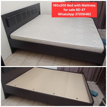 Manama, Furniture, BHD 47,  ✅️ King Size Bed With Mattress For Sale In Good Condition With Delivery