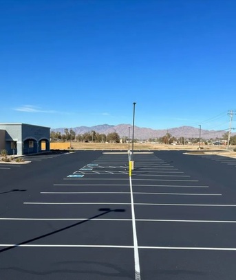 New York, Construction, Parking Lot Striping Of Mesa
