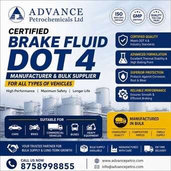 Ahmedabad, Business, Certified Brake Fluid DOT 4 Supplier For All Vehicles