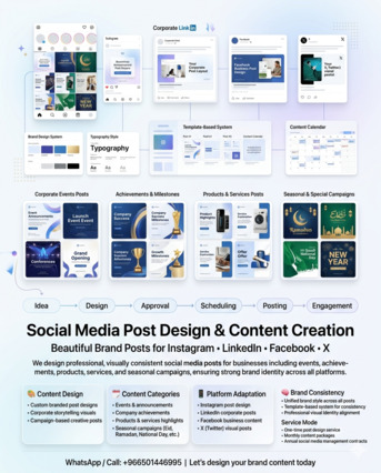 Al Malaz, Graphic Design, Social Media Management, Business Pages & Professional Post Design For Business Growth