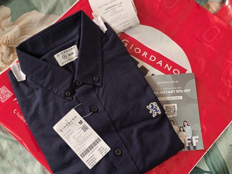 Jubail, Clothing & Accessories, SAR 70,  Brand New Giordano Shirt For Sale. Navy Blue, Medium, Slim Fit.