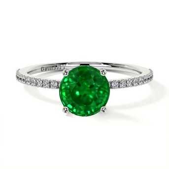 New York, Jewelry, USD 3692,  Shop AAAA Quality 0.67 Cts Emerald Ring With Diamonds At GemsNY