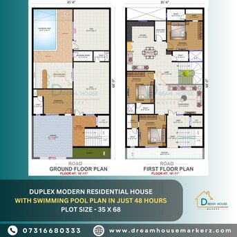 Indore, Interior Design, Luxury Duplex Living With A Swimming Pool, Meerut