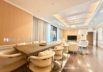 Salmiya, Apartments, Flats, Houses & Villas, KWD 3000/month,  Furnished,  3 BR,  Seaview Furnished Three-Bedroom Floor With Private Pool & Balcony In Salmiya