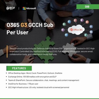 New York, Software Development, O365 G3 GCCH Sub Per User-DIB | ECF Cloud Solution Store
