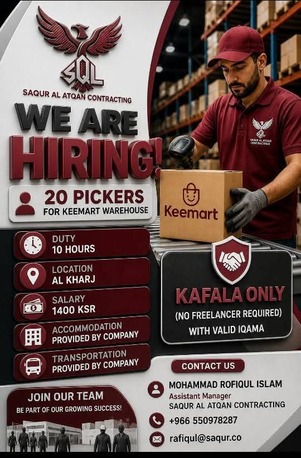Riyadh, Jobs, Pickers