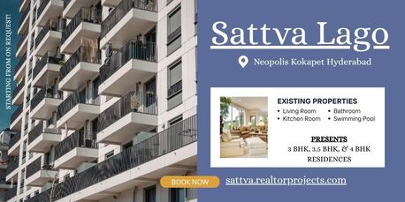Hyderabad, Real Estate For Sale, 2 BR,  Crafted For Elegant Families &ndash; Sattva Lago Neopolis Kokapet Hyderabad