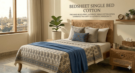 Mumbai, Household Items, INR 1499,  Bedsheet Single Bed Cotton With Pillow Cover 100% Pure Cotton, Handloom Woven