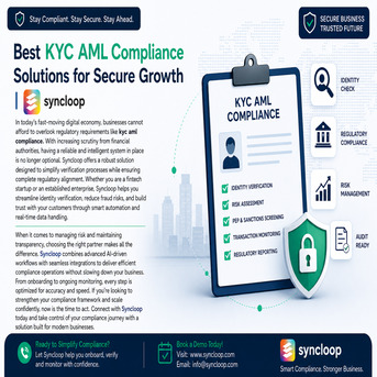 Washington DC, Financial, Best KYC AML Compliance Solutions For Secure Growth | Syncloop