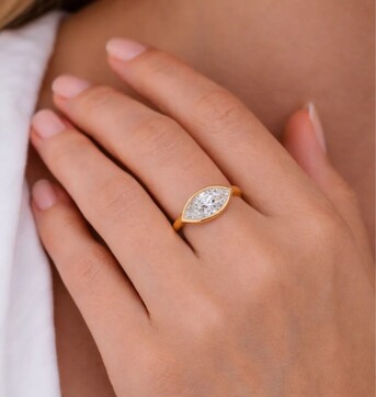 Melbourne, Jewelry, East West Marquise Lab Diamond Ring