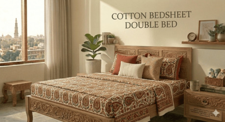 Mumbai, Household Items, INR 1499,  Cotton Double Bedsheet With 2 Pillow Covers   245 GSM Pure Cotton, Handloom Woven | Theind