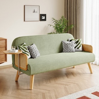 Jaipur, Furniture, INR 36500,  Buy Beige 3 Seater Sofa Cum Bed With Rattan Finish Online