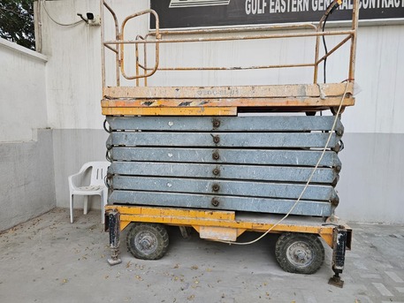 Madinat Al Ummal, Heavy Equipment, SAR 14000,  SALE; Heavy Duty Scissor Lift (Khusheim/SJY) - 380V Industrial Power