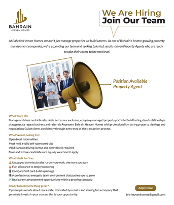 Manama, Jobs, Property Agent