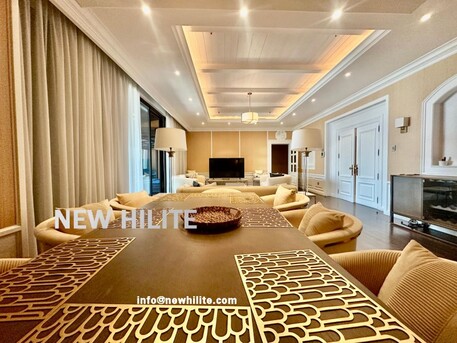 Salmiya, Apartments, Flats, Houses & Villas, KWD 3000/month,  Furnished,  3 BR,  Spacious 3-Bedroom Seaview Apartment With Private Pool