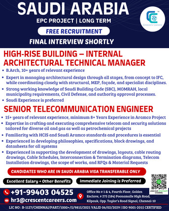Mumbai, Jobs, Recruitment For Saudi Arabia Country