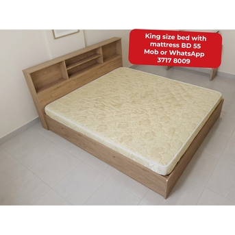 Manama, Furniture, BHD 55,  🌍🌐king Size Bed With Mattress In Good Condition For Sale With Delivery