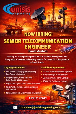 Riyadh, Jobs, Senior Telecommunication Engineer &ndash; Eastern Region, Saudi Arabia