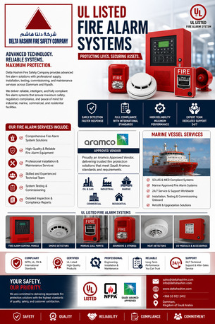 Dammam, Business, UL Listed, Aramco Approved, Fire Alarm System, Supply, Installation & Maintenance Services