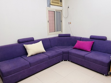 Al Thuqbah, Furniture, SAR 600,  Urgent Sale: 8-Seater Sofa &ndash; Well Maintained
