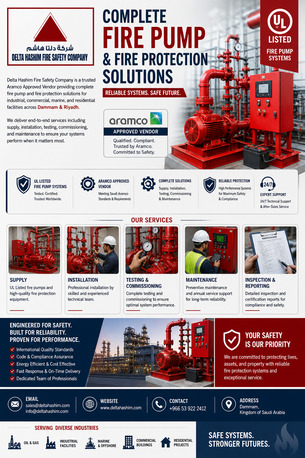 Dammam, Technical, UL Listed, Aramco Approved, Fire Pump & Fire Sprinkler System, Supply & Installation