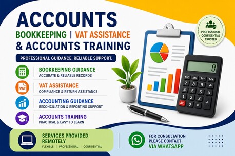 Jeddah, Accounting, Bookkeeping ,VAT Assistance And Accounts Training By ACC+CMA Professional